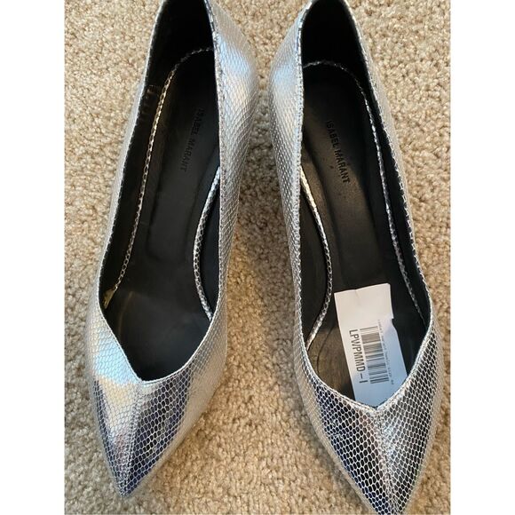 ISABEL MARANT Poomi Metallic Pumps In Silver, Size EU 40 / US 9, MSRP $556 - Picture 9 of 10